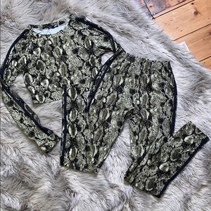 Faux Snakeskin Lounge Set